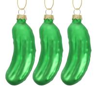 ROMISBABA Glass Cucumber Festive Xmas Scene Layout Supplies 3pcs Hanging Ornaments Sturdy and Not Easy to Break for Christmas Tree Decoration to Decorate The Christmas Tree Or Hotels