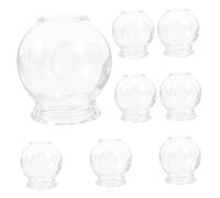 ROMISBABA Glass Cupping Cups 8pcs Thickened Vacuum Chinese Therapy Device for Home Massage and Pain Relief