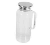 ROMISBABA Glass Water Pitcher with Wood Lid Large Capacity Drink Jug for Cold Beverages Iced Tea Juice Milk Transparent Kettle Safe Glass Beverage Dispenser for Home and Family Use