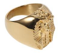 ROMISBABA Gold Egyptian Pharaoh Men's Ring Chic Finger Decor for Stylish Gifting Birthdays Father's Day Any Occasion Comfortable Stainless Steel Design