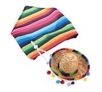 ROMISBABA Goose Sombrero Hat and Bandana - Mexican Lawn Goose Statue Costume Outdoor Decoration - for Duck Small Dogs Cinco De Mayo Patio Yard Birthday Party