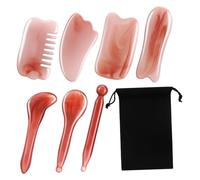 ROMISBABA Gua Sha Massage Tool with Storage Bag Resin Face Sculpting and Acupuncture Massager for Neck Hands Legs Portable Manual Scraping Tools for Full Body Relaxation and Relief