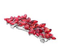 ROMISBABA Hair Pearl Red Bridal with Crystal Rhinestones Barrettes Accents Lightweight Metal Plastic Clip Season and Bridesmaid for Women for Graduation Wedding Parties