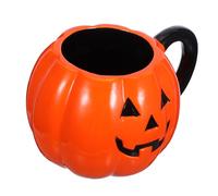 ROMISBABA Halloween Ceramic Pumpkin Mug with Spooky Ghost Design Microwave Safe Thermal Tea Cup with Ergonomic Handle Festive Tabletop Pumpkin Decoration for Halloween Party