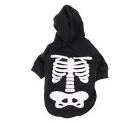 ROMISBABA Halloween Glow Skull Pattern Pet Clothes Dog Skeleton Costume Small Xl Black Printed Dog Cosplay Outfit and Cats