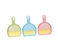 ROMISBABA Hamster Cage Broom Kit and Mini Dustpan Brush Set, 6pcs Small Animal Cleaning Tools in Green, Pink, Blue for Guinea Pig Cage Dust Removal and Pet Supplies