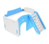 ROMISBABA Hamster House Climbing Playhouse with Wave Ladder Natural Solid Wood Pet Living House for Animals Cozy Winter Shelter for Hamsters Mice and Pets