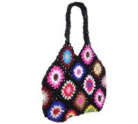 ROMISBABA Hand-crocheted Woven Tote Bag for Women Large Capacity Canvas Shoulder Handbag Summer Beach Casual Travel Daily Use