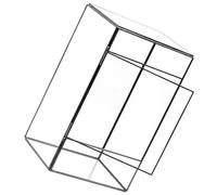 ROMISBABA Handcrafted Geometric Small Glass Terrarium Container Black Tin Frame, Mini Moss and Succulent Plant Ecosystem Display Holder for Desktop and Living Room Decor