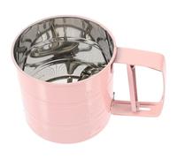 ROMISBABA Handheld Flour Sifter with Uniform Mesh Portable Powder Strainer for Baking Cakes Biscuits Bread Effortless Sifting for Left and Right Handed Use Pink Semi-Automatic Design