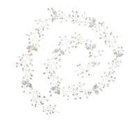 ROMISBABA Handmade Boho Bridal Flower Headpiece with Faux Pearls and Rhinestones Lightweight Silver Wedding Hair Vine for Brides and Bridesmaids Elegant Hair Accessories for Vintage and Boho