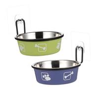 ROMISBABA Hanging Pet Feeding Station Pcs Elevated Cat Bowls Stainless Steel Cat Food Dishes Wall Mount for Space Saving