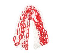 ROMISBABA Heavy Duty Plastic Safety Chain Red White Caution Security Barrier for Crowd Control Parking Lot Boundaries Resistant Traffic Divider