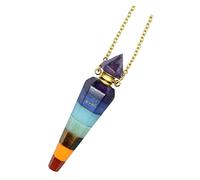 ROMISBABA Hexagonal Colored Crystal Essential Oil Necklace for Women Aromatherapy Pendant with Natural Vial Creative Chakra Perfume Necklace Gift Elegant Jewelry