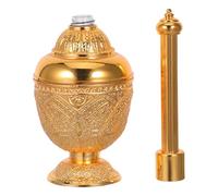 ROMISBABA Holy Water Bottle Lightweight Elegant European Design Decorative Collectible in Golden Zinc Alloy and Glass Luxury Style Waterbottle Decor for Home and Study