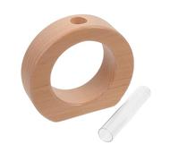 ROMISBABA Hydroponic Glass Vase with Wooden Stand Indoor Plant Terrarium Desktop Water Planter for Home Balcony Garden Decoration