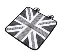 ROMISBABA Ice Silk Car Seat Cushion Pads Union Jack Pattern Cool Seat Mat Universal Fit Breathable Summer Car Interior Accessory
