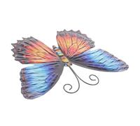 ROMISBABA Iron Art Butterfly Wall Hanging Decoration Wall Decor for Patio Garden Indoor Outdoor Use Unique Cartoon Style Blue