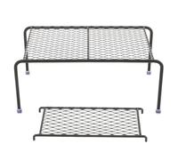 ROMISBABA Iron Chicken Coop Feeder Rack with Climbing Ladder for Pets and Little Birds, Easy to Clean and Designed for Developing Balance and Coordination, Black Pet Feeding Platform