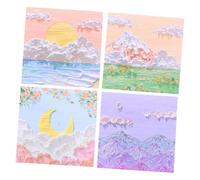 ROMISBABA Japanese Style Page Self Stick Notes Book with Oil Painting Landscape Designs Smooth Writing Pads for Students Office Creative Use Strong Adhesion and Multifunctional Stationery