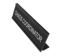 ROMISBABA L-shaped Aluminum Alloy Desk Plaque Chaos Coordinator Sign for Desk 7.86x2.36x1.18in Portable Resistant to Damage Sl esign for Mediation Settings Mediator
