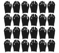 ROMISBABA Labour Protection Gloves Cotton 12 Pairs Black Thick Size M Sturdy Gloves for Safety Work and Coin Inspection