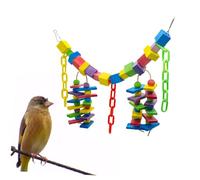 ROMISBABA Large Colorful Natural Wood Parrot Blocks for Large Birds Safe Food Grade Dyed Chewing and Climbing Bird to Anxiety and Promote Physical