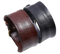 ROMISBABA Leather Bracelets for Men Comfortable Wearing and Fashion Sense Punk Style 2pcs Wristbands with Metal Details Suitable for Hip-hop and Other Occasions