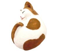 ROMISBABA Lifelike Plastic Kitten Figurine Home Decor Adorable Sleeping Cat Model Desktop Animal Ornament for Indoor Collectible Accents