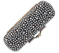 ROMISBABA Lipstick Case with Mirror Vintage Alloy Lipstick Holder Storage Box Cosmetic Organizer Travel Makeup Organizer for Women Black Anti-Break