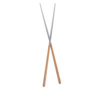 ROMISBABA Long Wooden Handle Stainless Steel Chopsticks for Cooking Heat Resistant with Comfortable Grip for Hot Pot Frying and Noodle Scooping Multipurpose Long Chinese Cooking Chopsticks