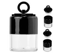 ROMISBABA Loose Powder Containers 3Pcs 10G Black Refillable with Puff Sturdy Portable Makeup Case for Setting Powder