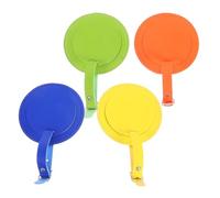 ROMISBABA Luggage Tags Synthetic Leather 4 Pcs for Travel Suitcase and Handbag Round with Strap Connector Fashion Thin Baggage Name Tags Protecting Personal Information