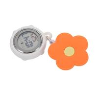 ROMISBABA Luminous Retractable Nurse Fob Watch with Orange Floral Cover Digital Pocket Timepiece for Nursing Students and Paramedics Night-Visible