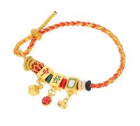 ROMISBABA Mahjong Bracelet Adjustable Handmade Rope Woven Bracelet Braided for Women Cultural Creative Luck Money Wealth Mahjong Stretchy