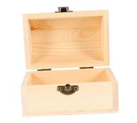 ROMISBABA Medium Solid Wooden Arc Design Storage Box with Lock Treasure Chest for Packaging Decorative Craft Organizer with Fine Wood Grain and Rounded Corners for Home Decor and Special