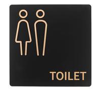ROMISBABA Men and Women Restroom Sign 20cm Bathroom Plaque with Black and Antique Copper Finish, Unisex Toilet Door Indicator for Business, Office, and Public Bathroom Use