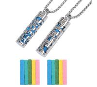 ROMISBABA Men’s Fragrance Necklace Set 2 Stylish Pendants, Cotton Core Essential Oil Aromatherapy Necklaces 2 Chains, Minimalist Hip-Hop Collarbone Accessories for Everyday Wear Random Color