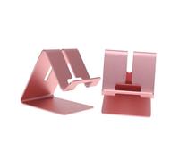 ROMISBABA Metal Mobile Phone Holder Aluminum Alloy Flat Bracket Desktop Stand Lazy Phone Holder for Tablet and Mobile Devices Rose Gold Portable Design
