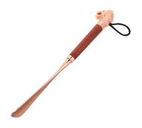 ROMISBABA Metal Shoe Horn Long Handled Zinc Alloy with Ergonomic Grip and Artistic Lion Head Design for Seniors Pregnant Women Disabled Portable Shoe Helper for Home Outdoor Travel