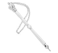 ROMISBABA Metal Torah Pointer with Chain for Precise Scripture Navigation Ergonomic Jewish Bible Reading Tool Metal Finger Yad for Home School Travel and Wedding Jewish Present Silver Crown