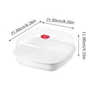 ROMISBABA Microwave Steamer for Fish and Rice with Moisture Locking Lid Single Layer Cooking Steamer for Healthy Meal Preparation