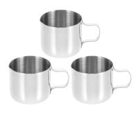 ROMISBABA Milk Frothing Pitchers Handheld Cups Lightweight Stainless Steel 3pcs 30ml with Comfortable Handle for Daily Use at Home and Restaurants
