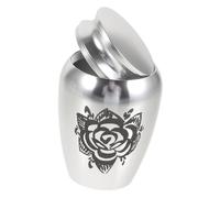 ROMISBABA Mini Alloy Urn for Human Ashes Silver Keepsake Cremation Ash Holder Small Metal Funeral Urn Memorial and Scattering