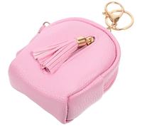 ROMISBABA Mini Coin Purse Key Ring Wallet, Portable Zippered Change Bag in Light Pink, Lovely Compact Handbag for Women’S Accessories and Travel