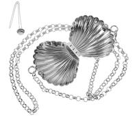 ROMISBABA Mini Crossbody Bag for Women with Shell Shape Design and Alloy Material, Elegant Silver Coin Bag for Storing Small Things and Change, for Everyday Wear and Vacations