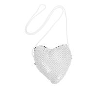 ROMISBABA Mini Heart Shaped Sequin Purse Crossbody Bag with Convenient Strap Multifunctional Use Stylish Polyester and Plastic Wallet for School and Shopping