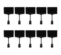 ROMISBABA Mini Plastic Price Tags Erasable 10 Set with Rotatable Clips High Contrast Price Display Signs Sturdy Black Plastic for Retail and Bakery Use