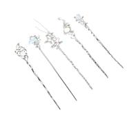ROMISBABA Moon and Star Hairpins for Weddings and Formal Events 5pcs Alloy Hair Stick Pins with Shimmering Star Accents, Decorative Chinese Hair Accessories for Women