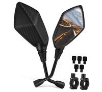 ROMISBABA Motorcycle Mirrors with Rotatable Convex Rear View for Electric Scooters and Bikes Handlebar Mount Side Mirrors Stylish Aerodynamic Design for Enhanced Visibility and Reduced Blind